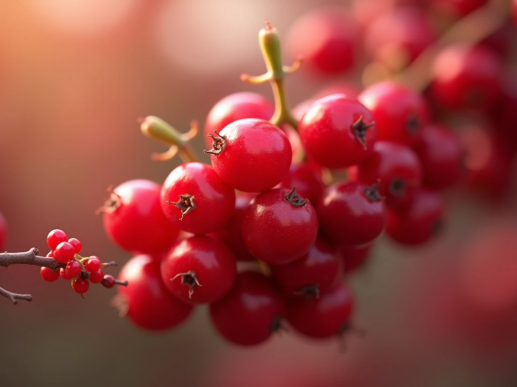 Klynge af røde bær som visuelt element